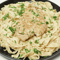 Fettuccine Alfredo Chicken Recipe GIF