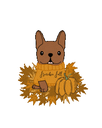 French Bulldog Fall Sticker by frenchiefriendsbrand