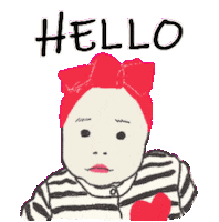Girl Hello Sticker