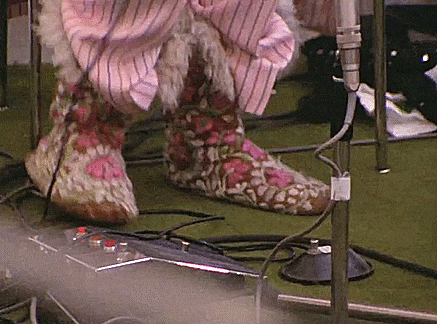 roxyg63 giphyupload george harrison get back flowered slipperboots GIF
