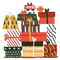 JanelipArt holidays happy new year gifts presents Sticker