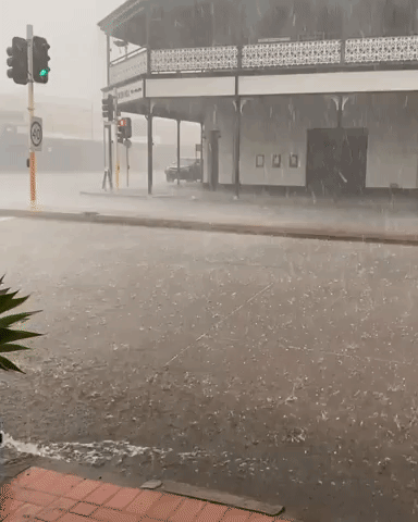 Flooding Rain Leaves Main Streets of Broken Hill Under Water