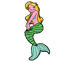 Doodle Mermaid Sticker by startgmbh