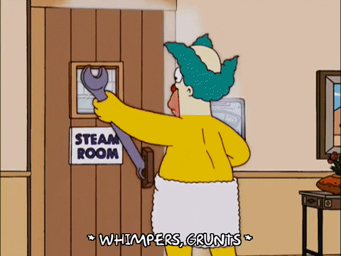 homer simpson steam room GIF