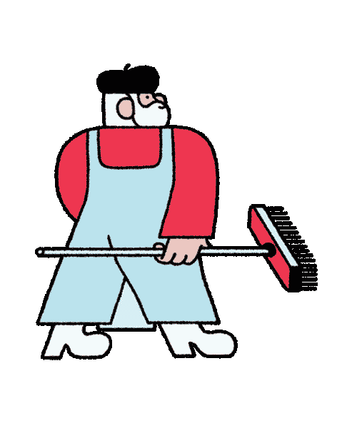 GeorgesIllustration work run boy walking Sticker