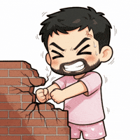 Angry Boy Break Wall GIF