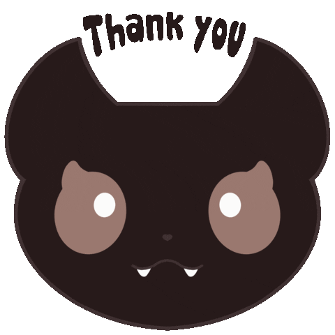 Black Cat Thank You Sticker