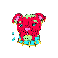 bikinitrill happy dog sad puppy Sticker