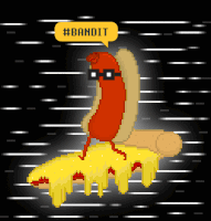 bandits funny pixel pizza eat GIF