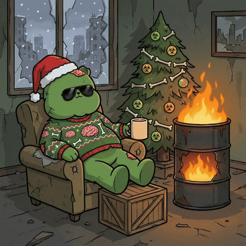 Post Apocalyptic Christmas Tree GIF by Kanpai Pandas