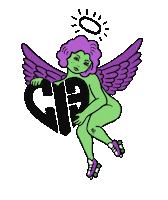 ladytrample angel roller skate roller skater quad skates Sticker