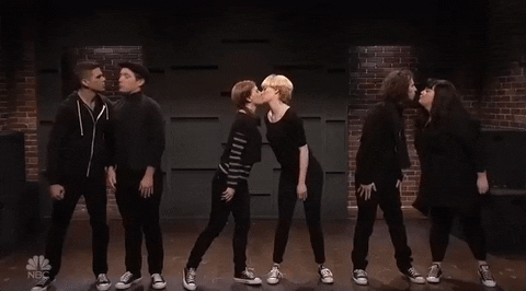 Emma Stone Kiss GIF by Saturday Night Live