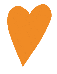 Heart Orange Sticker by Daniela Nachtigall