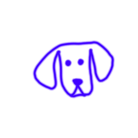 dog neon Sticker