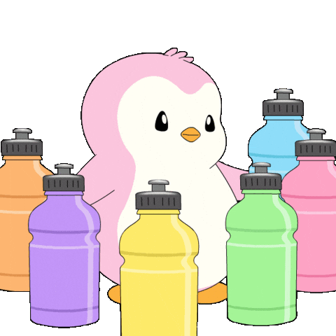 Girl Drinking Sticker by Pudgy Penguins
