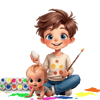 Boys Girls Easter Sticker