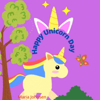 Happy Unicorn Day GIF by Maria Johnsen