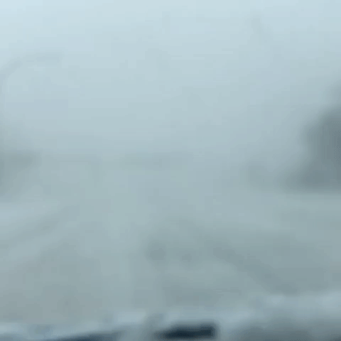 Driver Navigates Through Whiteout Conditions on New York City Highway