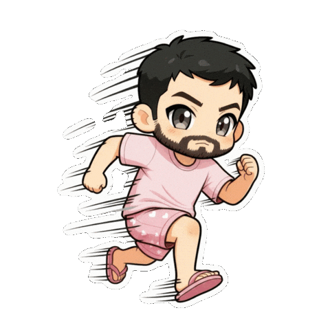 Coming Running Boy Sticker