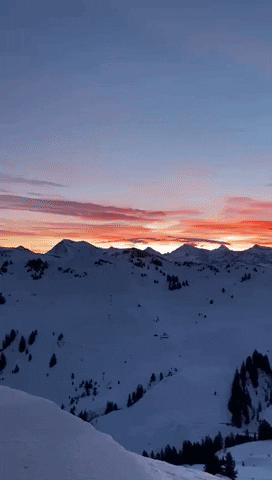igludorf sunrise mountains swissalps gstaad GIF