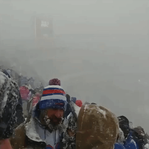 Lake-Effect Snow Creates Whiteout Conditions During Buffalo Bills Game