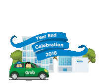 new year grab Sticker by Kudo Indonesia