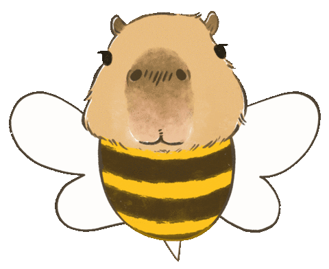 Bee Capybara Sticker