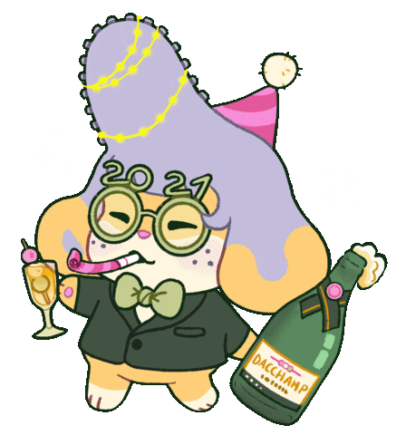 Dango_and_Chain giphyupload party celebration happy new year Sticker