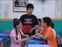 home with kids jia you er nv GIF