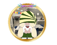 Congratulations Gnome Sticker