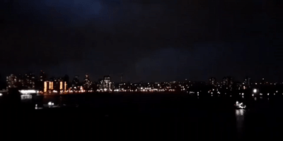 Lightning Flashes Above New York City as Severe Thunderstorm Rolls In