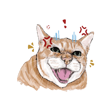 dkpmarts giphygifmaker grrr angry cat grumpy cat Sticker