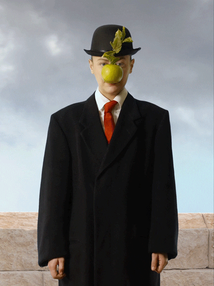 WitloofCollective wtf apple magritte behind me GIF