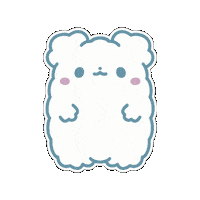 Kumotto kawaii blue white bear Sticker