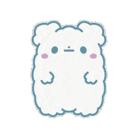 Kumotto kawaii blue white face Sticker