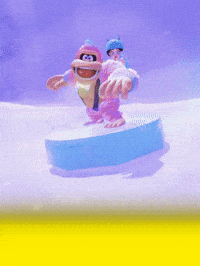 Snowboarding Donkey Kong GIF