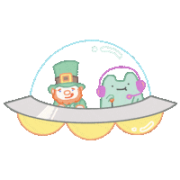 Frog Spaceship Sticker