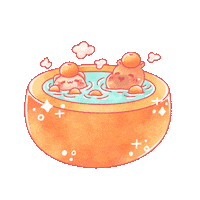 TONESHIEEE orange spa capybara emotes Sticker