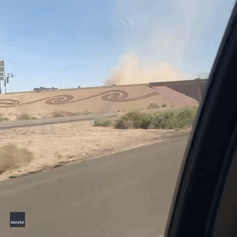 Dust Devil Billows by Tucson Highway