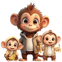 Cute Monkeys Sticker