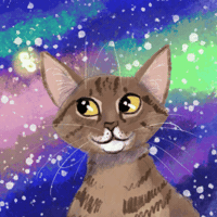 srcrssart cute cat looking around silly cat galaxy cat GIF
