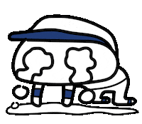 YukiNidegawa sad baseball cry tears Sticker