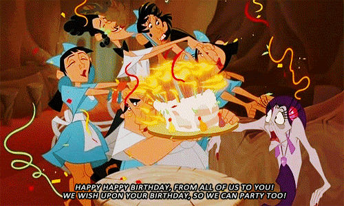 the emperors new groove snow white birthday GIF