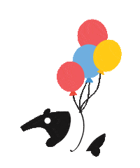 Balloons Flying Sticker by THE FOG THICKENS