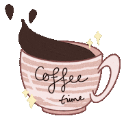 reginaawang pink coffee morning sparkle Sticker