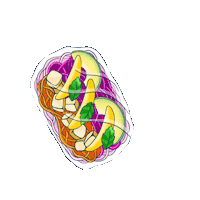 rainbowrolls noodles mango tofu aguacate Sticker
