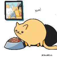 alwinjolliffe cat big cat get in my belly cat eating Sticker