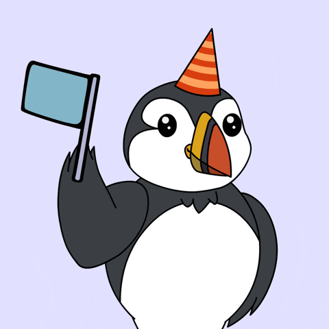puffinsdotfun giphyupload happy fun party GIF
