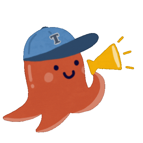 meshi_design_tips 応援 タコ めしデザ メガホン Sticker