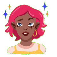 Girl Hair Sticker